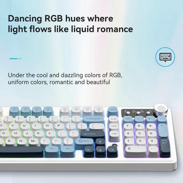 Alt view image 7 of 7 - First Blood AJAZZ AF98 gaming keyboard with mechanical feel, wired keyboard suitable for esports and office, ergonomic design 2