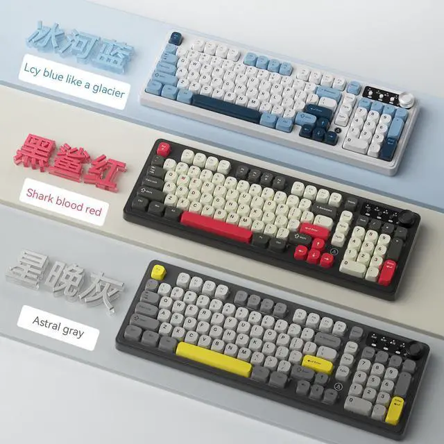 Alt view image 3 of 7 - First Blood AJAZZ AF98 gaming keyboard with mechanical feel, wired keyboard suitable for esports and office, ergonomic design 2