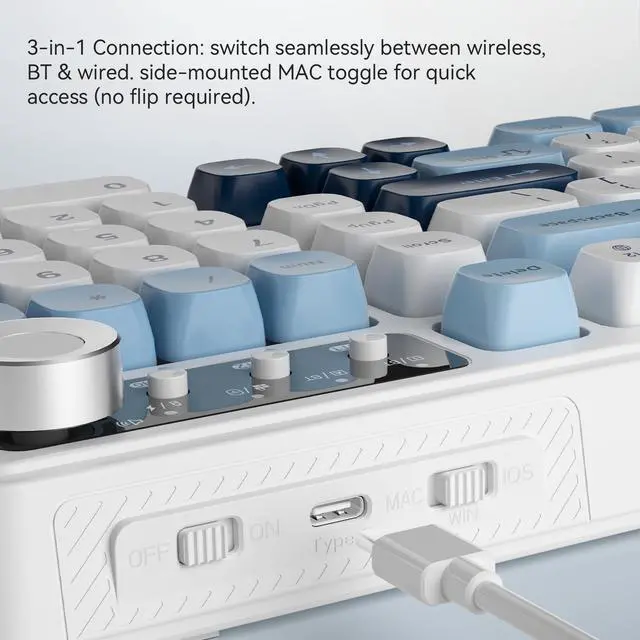 Alt view image 5 of 7 - First Blood AJAZZ AF98 gaming keyboard with mechanical feel, wired keyboard suitable for esports and office, ergonomic design 2