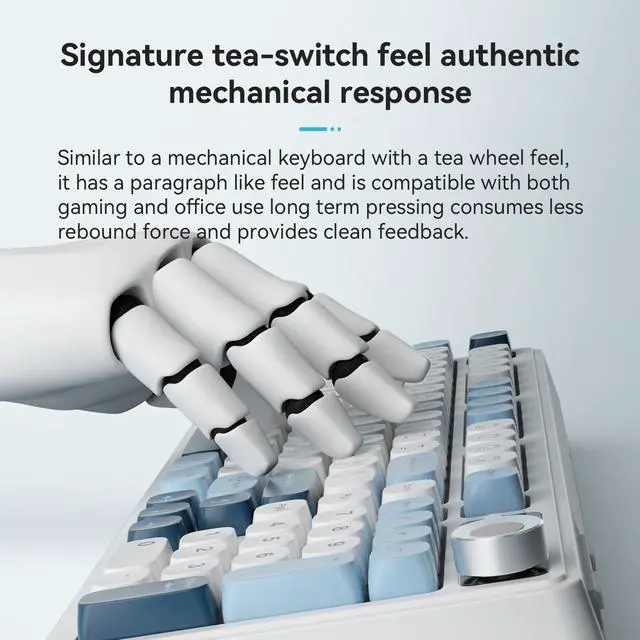 Alt view image 6 of 7 - First Blood AJAZZ AF98 gaming keyboard with mechanical feel, wired keyboard suitable for esports and office, ergonomic design 2