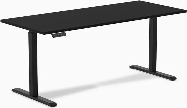 Alt view image 7 of 14 - Desky Single Sit Stand Gaming Desk - Black / 47.2" x 29.5" / White