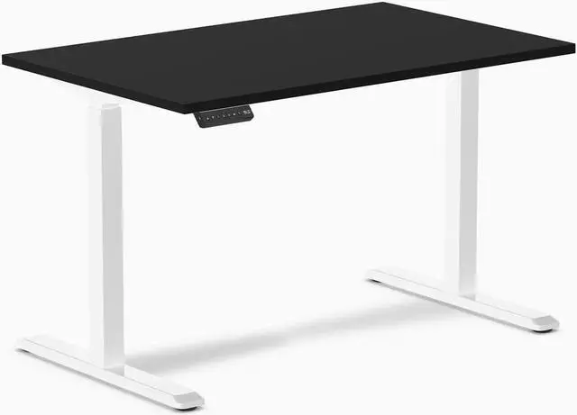Alt view image 4 of 14 - Desky Single Sit Stand Gaming Desk - White / 47.2" x 29.5" / Black