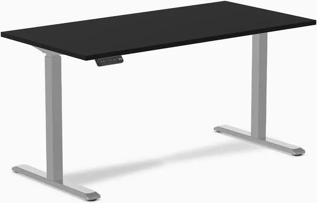 Alt view image 6 of 14 - Desky Single Sit Stand Gaming Desk - White / 47.2" x 29.5" / Black