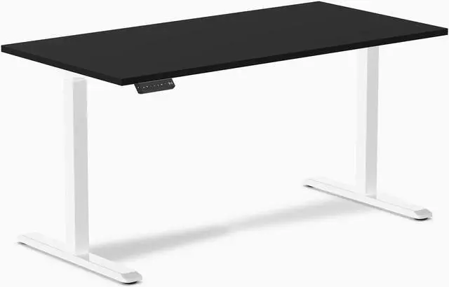 Alt view image 7 of 14 - Desky Single Sit Stand Gaming Desk - White / 47.2" x 29.5" / Black
