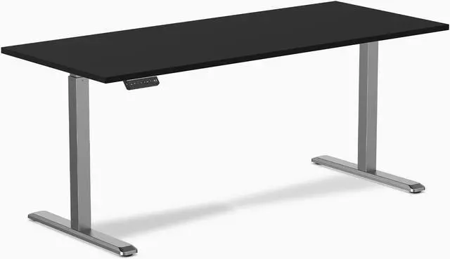 Main image of Desky Single Sit Stand Desk - Black / 70.9 x 29.5 in / Space Gray