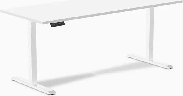 Alt view image 2 of 7 - Desky Single Sit Stand Desk - Black / 59"x29.5" / White