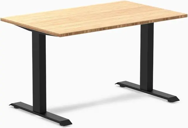 Alt view image 2 of 7 - Desky Zero Bamboo Office Desk - Dark Bamboo / 48 x 30 in / White