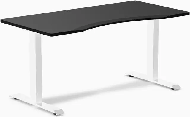 Main image of Desky Zero Ergo Edge Office Desk - Black / 60 x 30 in / White
