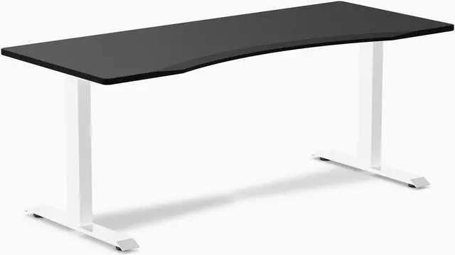 Main image of Desky Zero Ergo Edge Office Desk - Black / 72 x 30 in / White