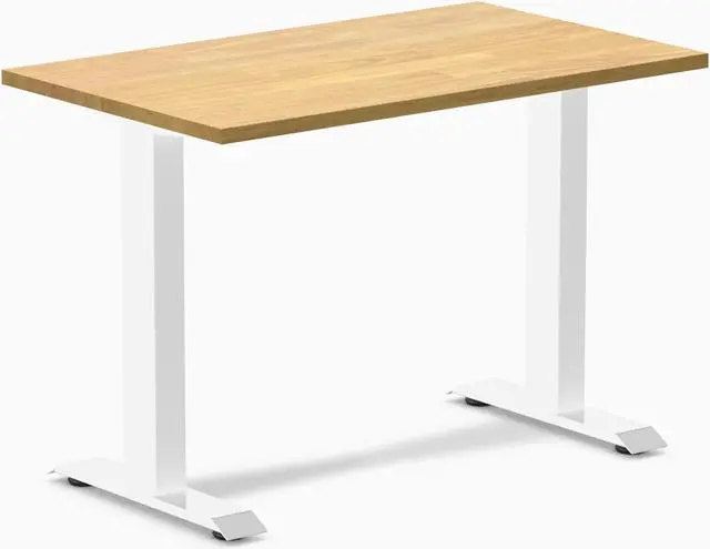 Main image of Desky Zero Mini Rubberwood Office Desk - Light Oak / 40 x 24 in / White