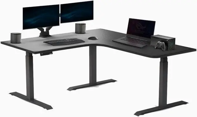 Alt view image 2 of 7 - Desky Sigma L-Shape Gaming Desk - 59 x 29.5 x 61.5 x 20 in / Matte Black