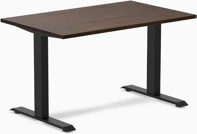 Main image of Desky Zero Rubberwood Office Desk - Dark Walnut / 48 x 30 in / Matte Black