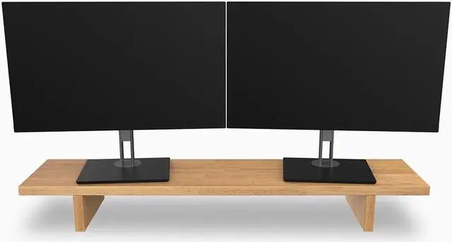 Alt view image 8 of 14 - Desky Monitor Stand - Light Oak Rubberwood