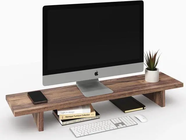 Alt view image 9 of 14 - Desky Monitor Stand - Dark Walnut Rubberwood