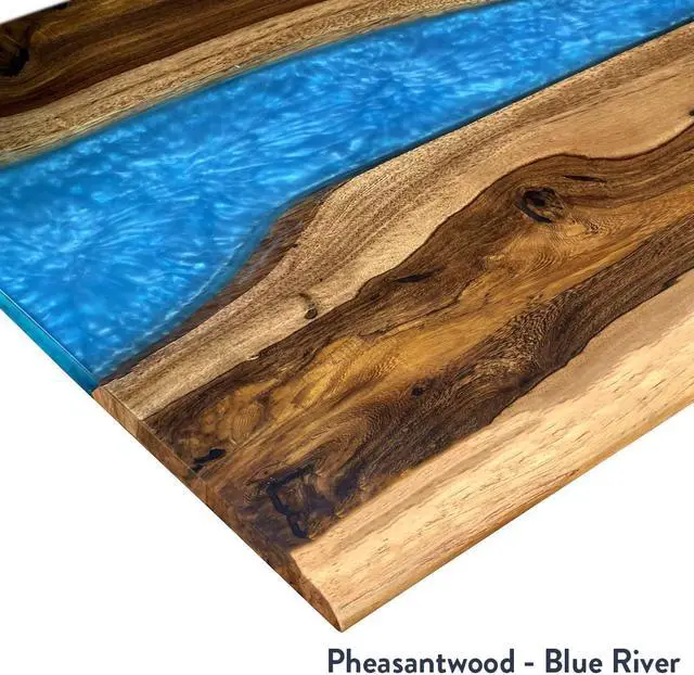 Alt view image 7 of 7 - Desky Dual Resin Hardwood Sit Stand Desk - Natural Walnut Emerald River / 72 x 30 inches / White