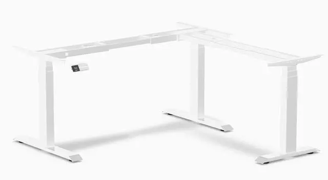 Main image of Desky Sit Stand L-Shape Desk Frame - White