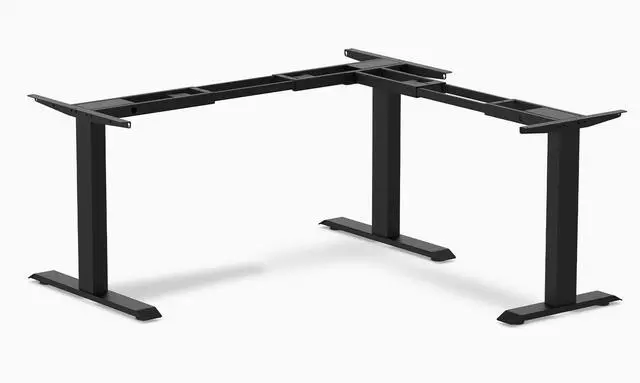 Alt view image 2 of 5 - Desky Zero Fixed L-Shape Desk Frame - White