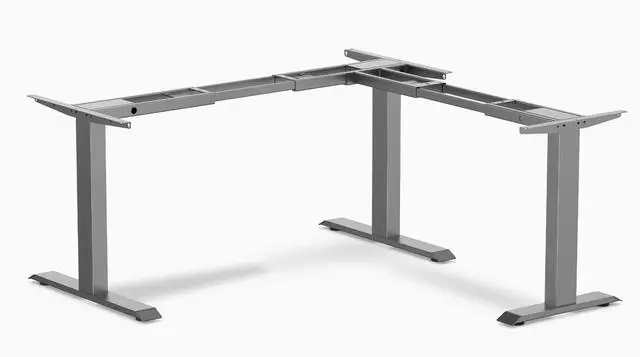 Alt view image 5 of 5 - Desky Zero Fixed L-Shape Desk Frame - White