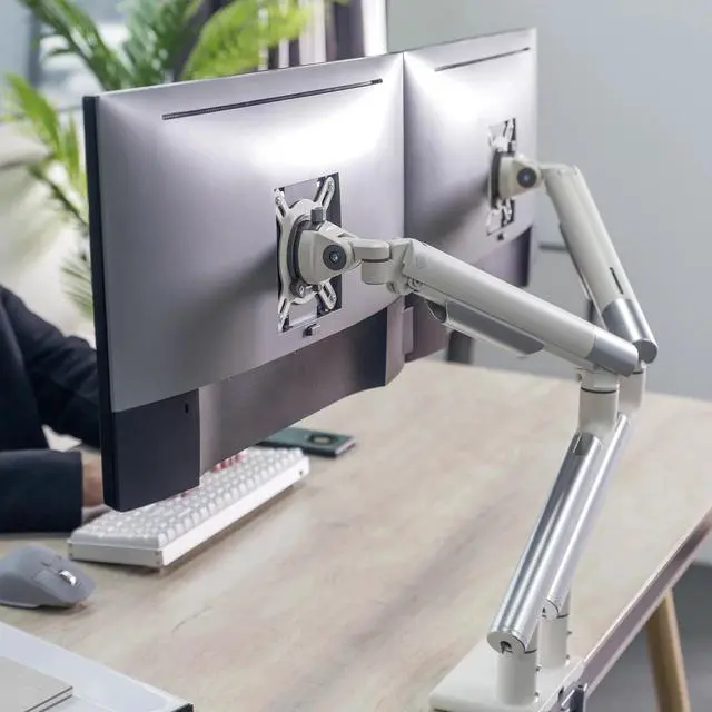 Alt view image 3 of 7 - Desky Dual Slim Aluminium Monitor Arm - Space Gray