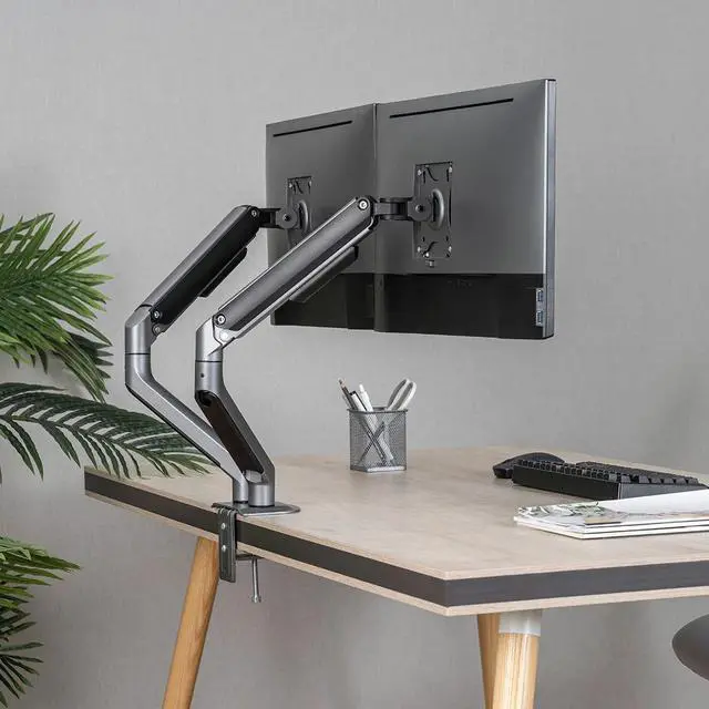 Alt view image 4 of 7 - Desky Dual Spring Eco Monitor Arm - Space Gray