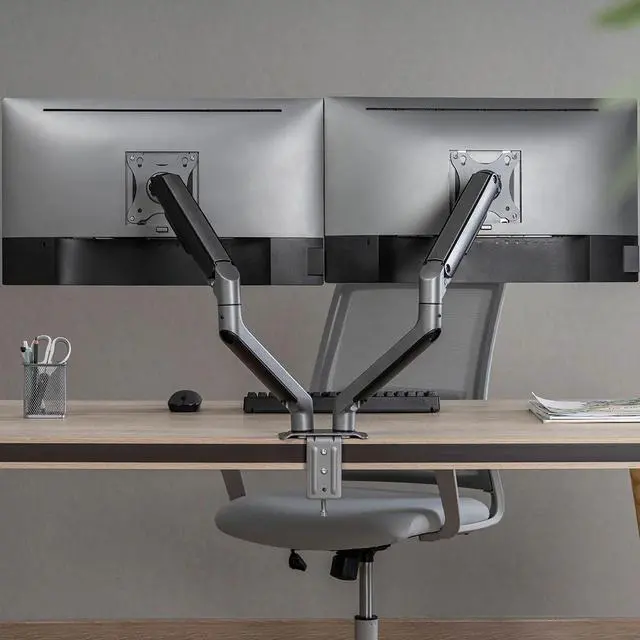 Alt view image 7 of 7 - Desky Dual Spring Eco Monitor Arm - Space Gray