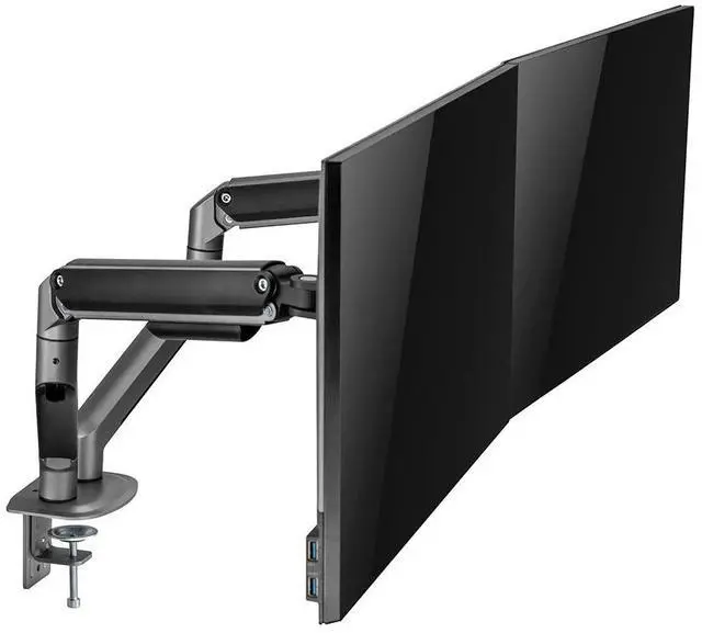 Alt view image 7 of 7 - Desky Dual Spring Eco Monitor Arm - Silver