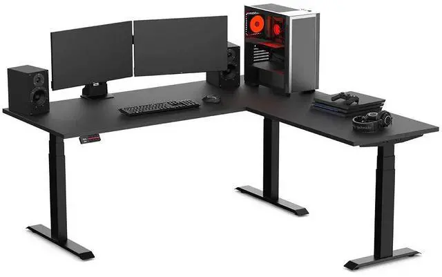 Alt view image 4 of 7 - Desky Sigma L-Shape Gaming Desk - 59 x 29.5 x 61.5 x 20 in / Matte Black