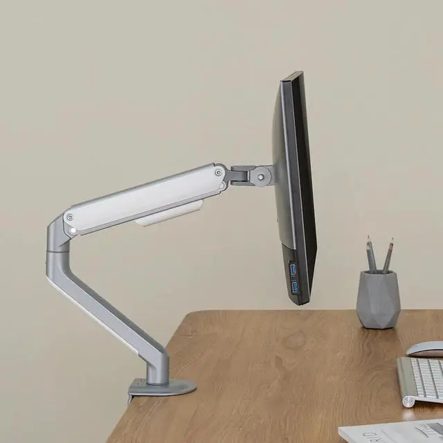 Alt view image 4 of 7 - Desky Single Spring Eco Monitor Arm - Silver