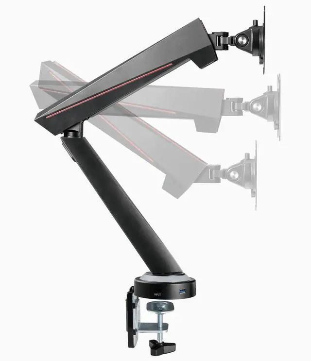 Alt view image 7 of 7 - Desky Single LED Gaming Monitor Arm