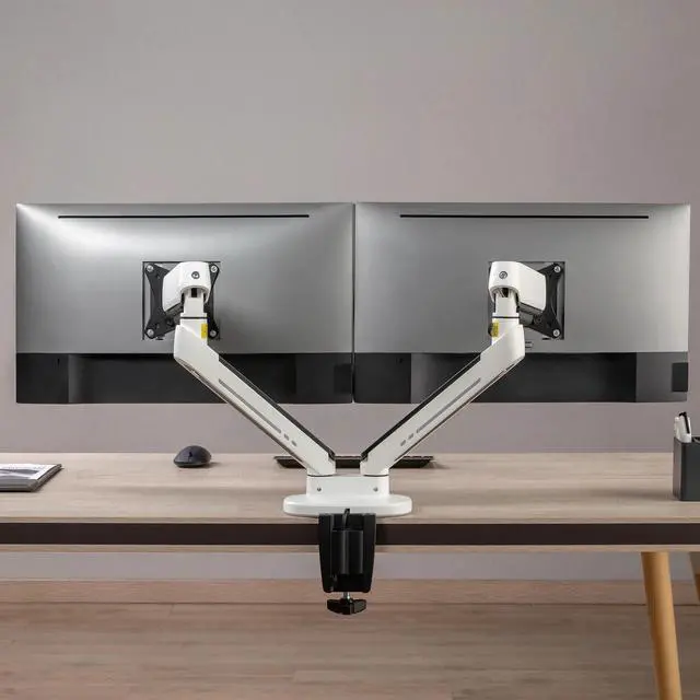 Alt view image 4 of 7 - Desky Dual LED Monitor Arm - White