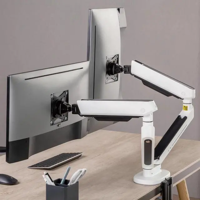 Alt view image 7 of 7 - Desky Dual LED Monitor Arm - Space Gray