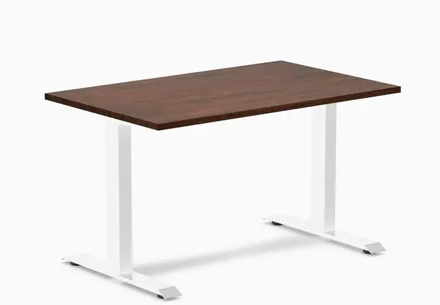 Main image of Desky Zero Rubberwood Office Desk - Walnut / 48 x 30 in / White