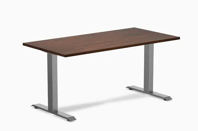 Main image of Desky Zero Rubberwood Office Desk - Walnut / 60 x 30 in / Space Gray