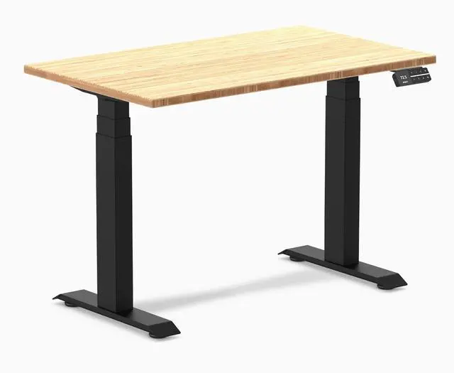 Alt view image 7 of 7 - Desky Dual Mini Bamboo Sit Stand Desk - Bamboo / 32 x 20 in / White