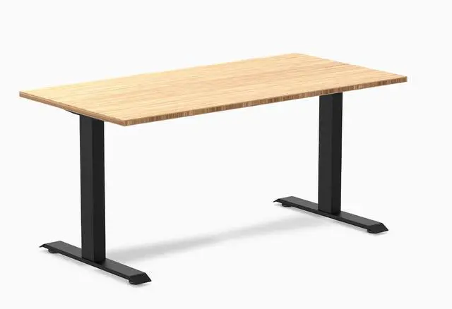 Alt view image 7 of 7 - Desky Zero Bamboo Office Desk - Bamboo / 48 x 30 in / White