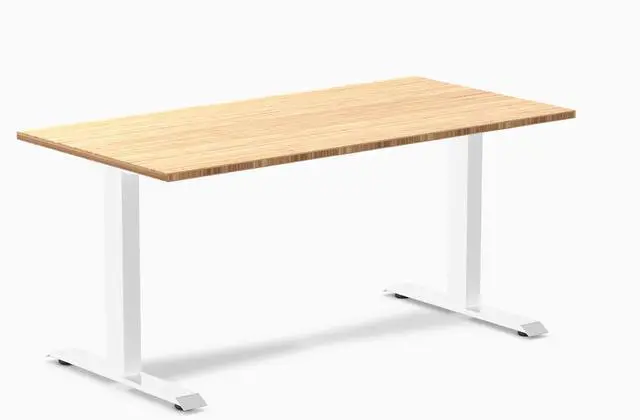 Main image of Desky Zero Bamboo Office Desk - Bamboo / 60 x 30 in / White