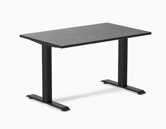 Main image of Desky Zero Bamboo Office Desk - Dark Bamboo / 48 x 30 in / Matte Black
