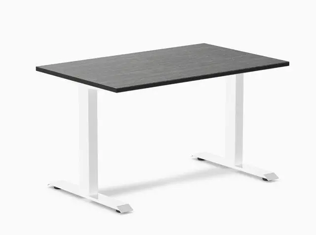Main image of Desky Zero Bamboo Office Desk - Dark Bamboo / 48 x 30 in / White