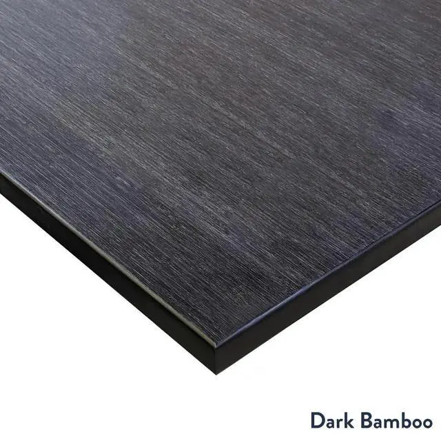 Alt view image 4 of 7 - Desky Bamboo L-Shape Sit Stand Desk - Dark Bamboo / 72 x 30 x 70 x 24 in / Matte Black