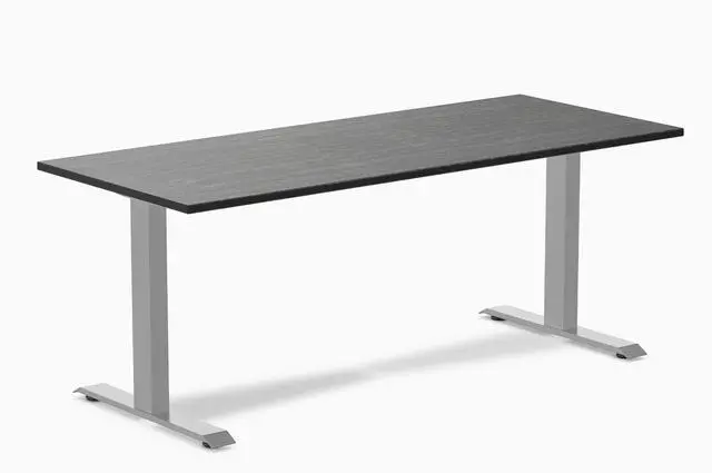 Main image of Desky Zero Bamboo Office Desk - Dark Bamboo / 72 x 30 in / Grey