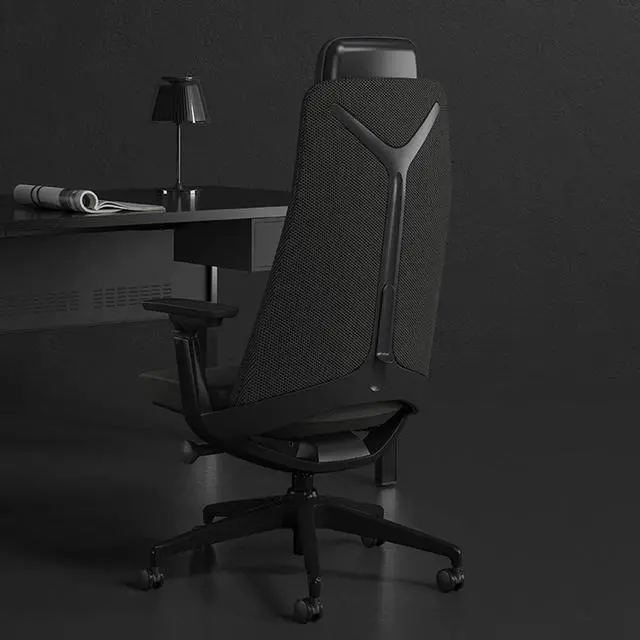 Alt view image 6 of 7 - Desky Pinnacle Executive Office Chair - Black / Polished Aluminium