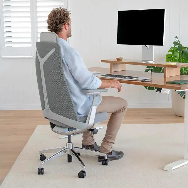 Alt view image 4 of 7 - Desky Pinnacle Executive Office Chair - Black / Polished Aluminium