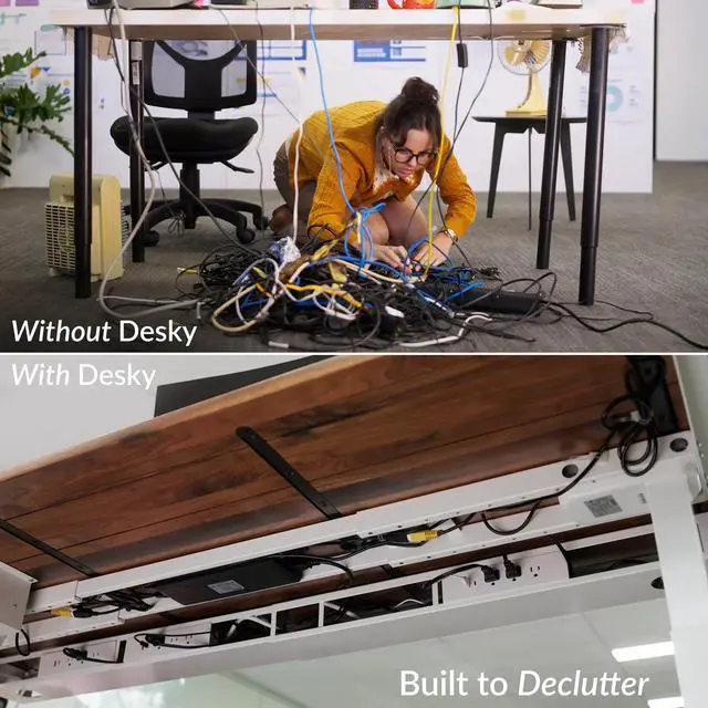Alt view image 5 of 7 - Desky Integrated Cable & Power Channel - 9 Plugs + 3 x USB-C + 3 x USB / White