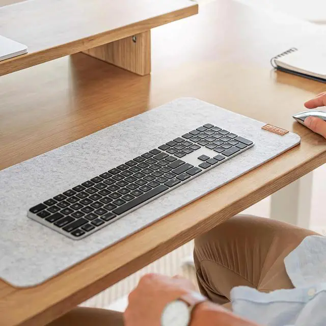 Alt view image 4 of 7 - Desky Cork/Felt Desk Pad - Small 11x8.6 in / Dark Gray