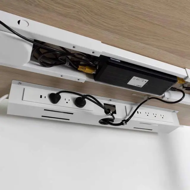 Alt view image 7 of 7 - Desky Mini Cable & Power Tray - Black / 6 Plugs + 2 x USB-C + 2 x USB