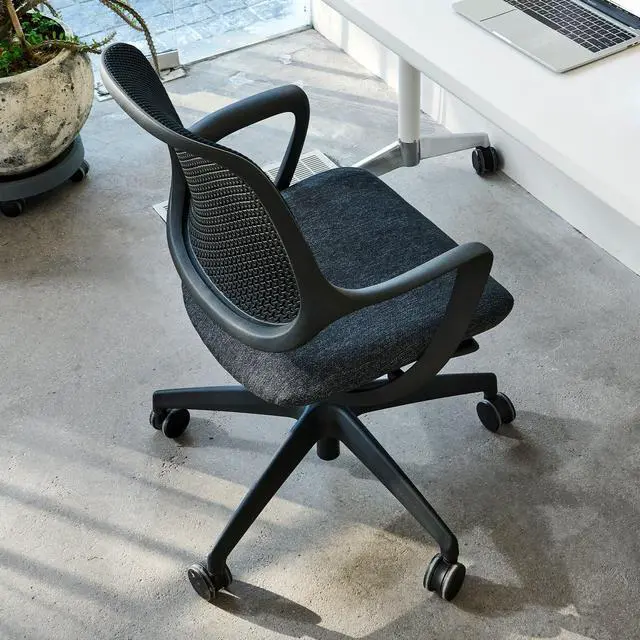 Alt view image 7 of 7 - Desky Evoque Low Back Office Chair - Blue / Yes