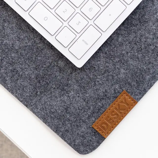 Alt view image 7 of 7 - Desky Cork/Felt Desk Pad - Medium 24.4x11.8 in / Dark Gray