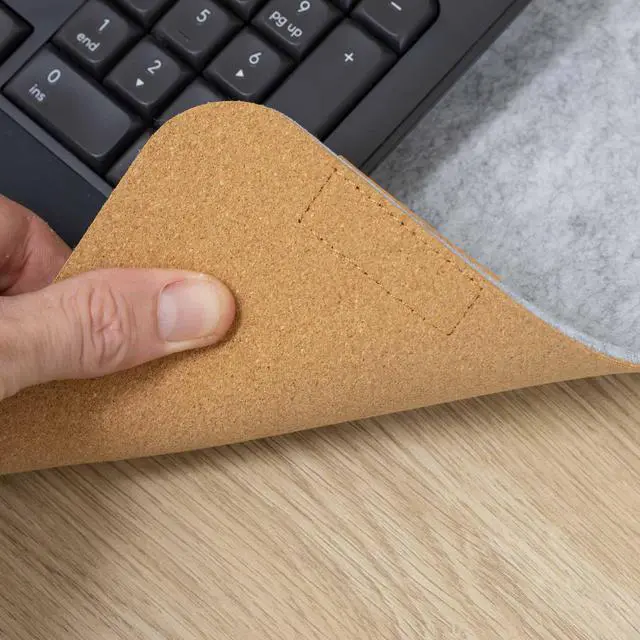 Alt view image 5 of 7 - Desky Cork/Felt Desk Pad - Medium 24.4x11.8 in / Light Gray
