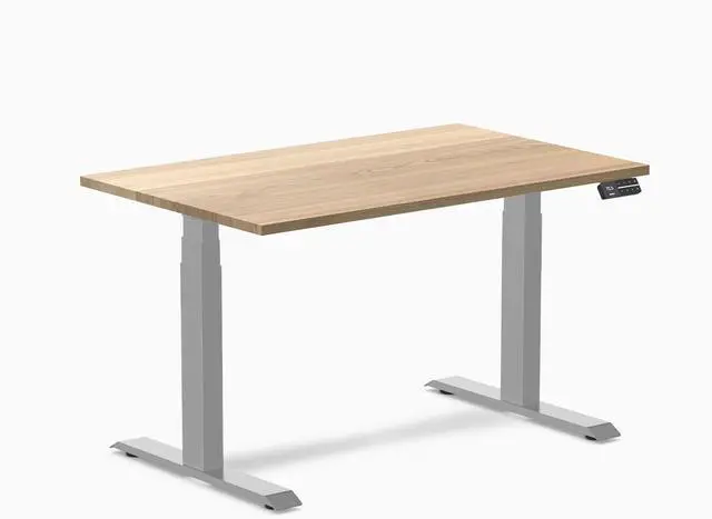 Main image of Desky Dual Hardwood Sit Stand Desk - White Ash / 48 x 30 inches / Gray