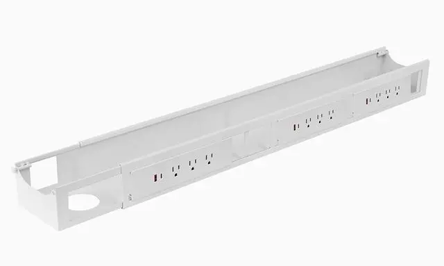 Main image of Desky Integrated Cable & Power Channel - 9 Plugs + 3 x USB-C + 3 x USB / White